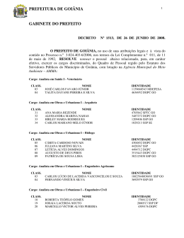 PREFEITURA DE GOI&Acirc;NIA GABINETE DO PREFEITO