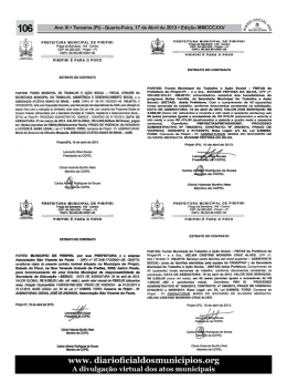 PREFEITURA MUNICIPAL DE PIRIPIRI Praça da Bandeira. 148