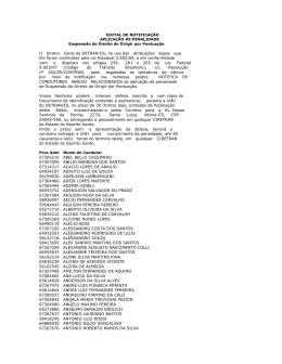 EDITAL DE NOTIFICA&Ccedil;&Atilde;O APLICA&Ccedil;&Atilde;O DE - Detran-ES