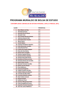 do Arquivo Lista dos contemplados com Bolsa de Estudo