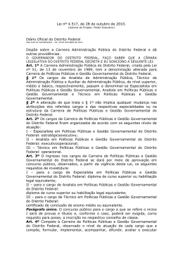 Lei nº 4.517, de 28 de outubro de 2010. Diário Oficial do - Sinpro-DF