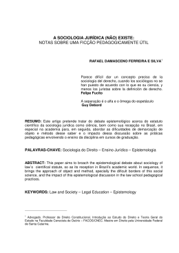 A SOCIOLOGIA JURÍDICA (NÃO) EXISTE: NOTAS SOBRE