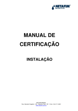 MANUAL DE CERTIFICA&Ccedil;&Atilde;O - NETAFIM