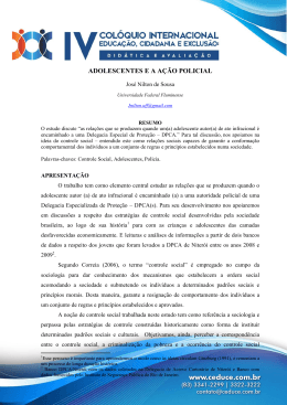 ADOLESCENTES E A AÇÃO POLICIAL