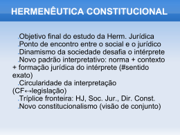 HERMENÊUTICA CONSTITUCIONAL