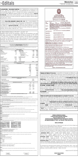 Editais - Di&aacute;rio da Serra