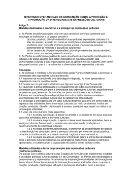 DIRETRIZES OPERACIONAIS DA CONVEN&Ccedil;&Atilde;O SOBRE A