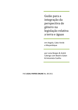 Gui&atilde;o para a integra&ccedil;&atilde;o da perspectiva de g&eacute;nero
