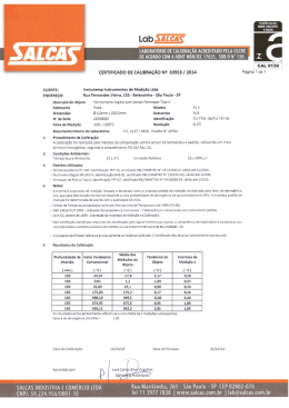laborat&oacute;rio de calibra&ccedil;&atilde;o acreditado p&pound;la cgcre . de acordg com a