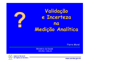 Valida&ccedil;&atilde;o e Incerteza na Medi&ccedil;&atilde;o Anal&iacute;tica