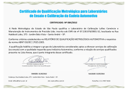 Certificado de Qualificação Metrológica para Laboratórios de