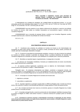 RESOLU&Ccedil;&Atilde;O COFECI N&ordm; 327/92