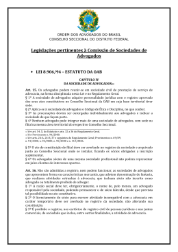 Legisla&ccedil;&atilde;o da Sociedade de Advogados