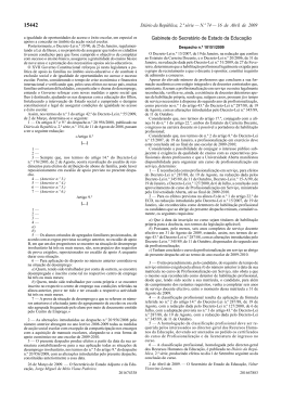 Despacho n.&ordm; 10151/2009 - Legisla&ccedil;&atilde;o sobre Educa&ccedil;&atilde;o