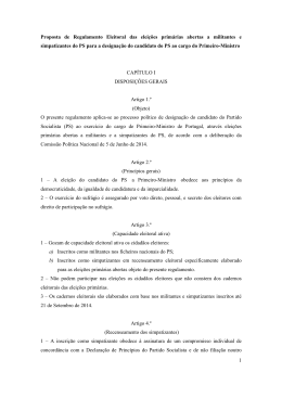 1 Proposta de Regulamento Eleitoral das elei&ccedil;&otilde;es