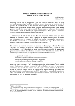 An&aacute;lise do emprego e desemprego a partir do cadastro da CA&hellip;