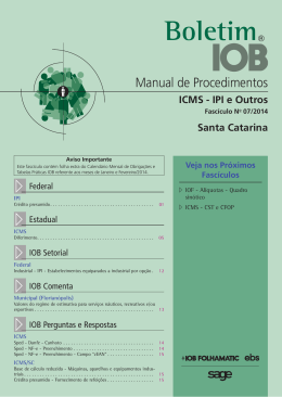 IOB - ICMS/IPI - Santa Catarina - n&ordm; 07/2014