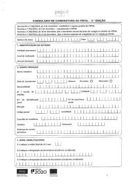 Formul&aacute;rio de Candidatura