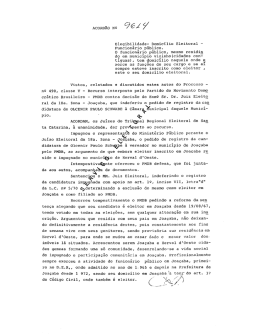AcoRD&Atilde;o NQ y Elegibilidade- Domic&iacute;lio Eleitoral