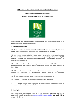 3&ordf; Mostra de Experi&ecirc;ncias Exitosas de Sa&uacute;de Ambiental IV