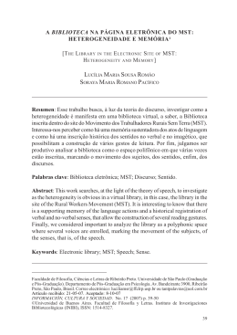Resumen: Esse trabalho busca, &agrave; luz da teoria do discurso