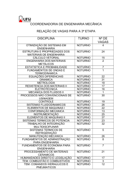 Relação de Vagas para a 3ª etapa