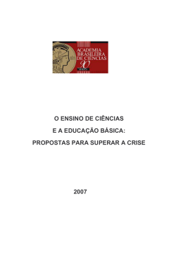 O ENSINO DE CIÊNCIAS E A EDUCAÇÃO BÁSICA: PROPOSTAS