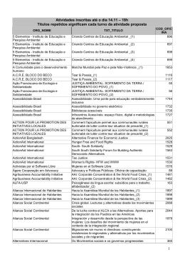 Programm WSF2009 (Stand: 14.11.2008)