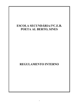 REGULAMENTO INTERNO - 3º CEB Poeta Al Berto