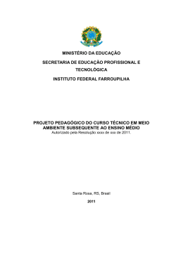 MINISTÉRIO DA EDUCAÇÃO SECRETARIA DE