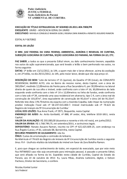 Poder Judici&aacute;rio JUSTI&Ccedil;A FEDERAL Se&ccedil;&atilde;o Judici&aacute;ria do Paran&aacute;