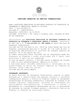 PODER JUDICIÁRIO JUSTIÇA DO TRABALHO