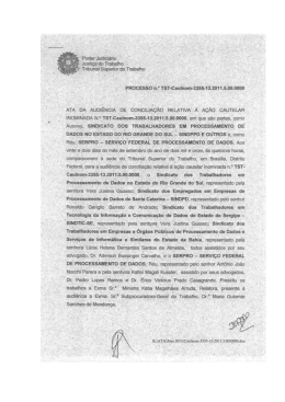 - Poder Judiciário Justiça oo Trahüiho - SINDPPD-RS