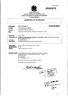 PODER JUDICIÁRIO JUSTIÇA FEDERAL DE PRIMEIRO