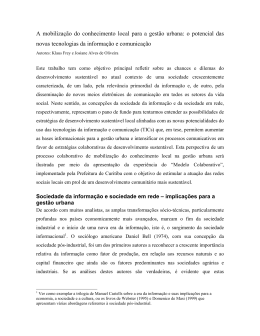 A mobiliza&ccedil;&atilde;o do conhecimento local para a gest&atilde;o