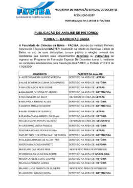 publica&ccedil;&atilde;o de an&aacute;lise de hist&oacute;rico turma ii