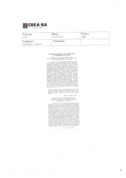 Editais de Convoca&ccedil;&atilde;o n&ordm; 01 e 02 - publicados no DOU - Crea-BA