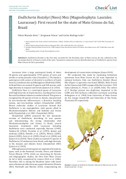 Lauraceae): First record for the state of Mato Grosso do Sul, Brazil