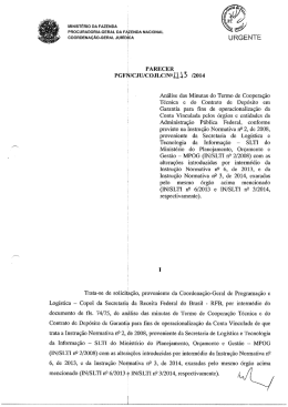 PARECER PGFN/cJU/coJLc/NQIIÀÊ 12014