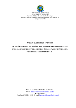 preg&atilde;o eletr&ocirc;nico n.&ordm; 107/2014
