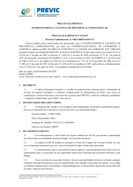Preg&atilde;o Eletr&ocirc;nico n&deg; 03/2015 - Minist&eacute;rio da Previd&ecirc;ncia Social