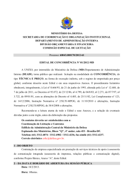 Edital de Concorr&ecirc;ncia