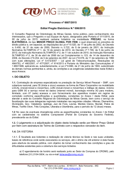 Processo n&ordm; 6607/2015 Edital Preg&atilde;o Eletr&ocirc;nico N.&ordm; 006