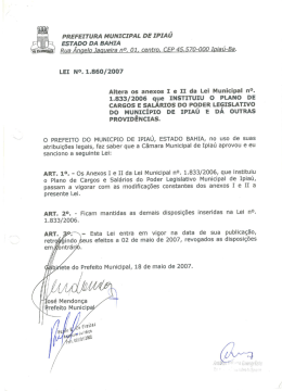 PREFEITURA MUNICIPAL DE IPIAÚ ESTADO DA DAHI