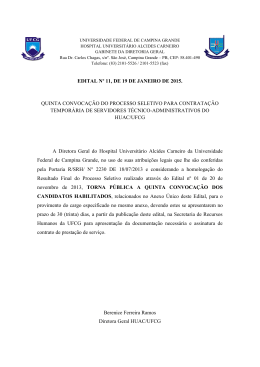 Edital Nº 11 - Processo Seletivo - Universidade Federal de Campina
