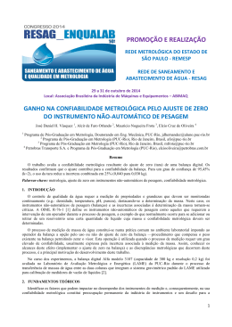 Ganho na Confiabilidade Metrol&oacute;gica Pelo Ajuste de Zero