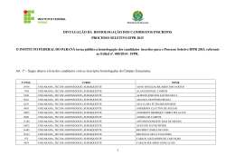 Homologa&ccedil;&atilde;o - IFPR 2015
