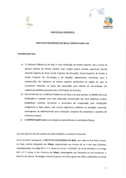 PROTOCOLO CORPUS - Instituto Politécnico de Beja