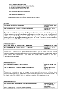 28/05/2012 EQUIPE: RPA UVARANAS HOR&Aacute; DO FATO