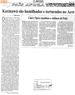 s indios Kaxinavv&aacute; Geraldo Martins Hantsau, de 54 anos. e seu